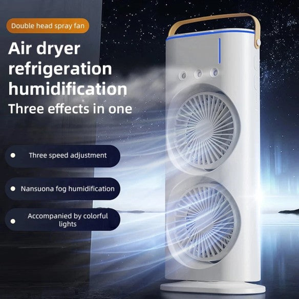 Ventilador torre RGB con doble cabezal luces LED